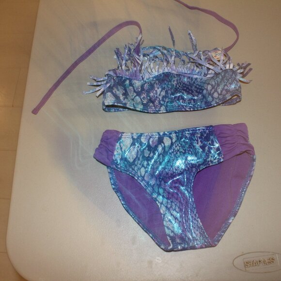 Purple & Blue 2 Pcs Justice Bikini Swimsuit Size 5 New - Picture 1 of 3
